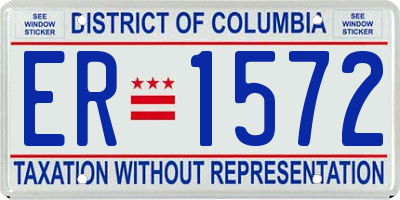 DC license plate ER1572