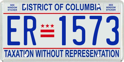 DC license plate ER1573