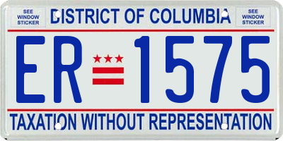 DC license plate ER1575