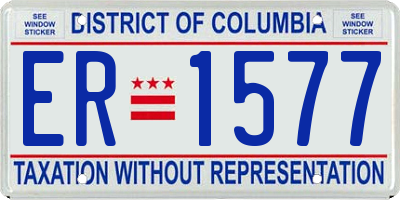 DC license plate ER1577