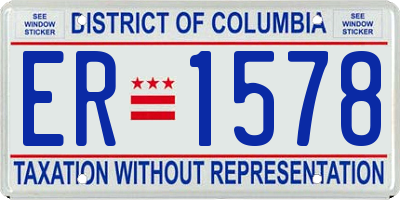 DC license plate ER1578