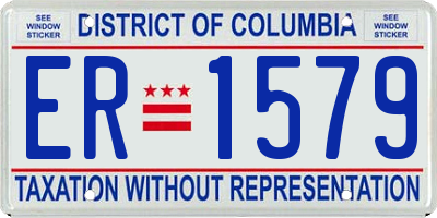 DC license plate ER1579