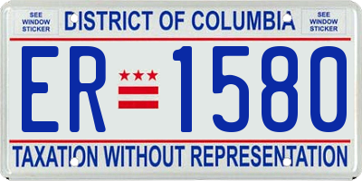 DC license plate ER1580