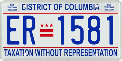DC license plate ER1581