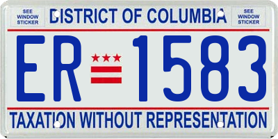 DC license plate ER1583