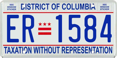 DC license plate ER1584