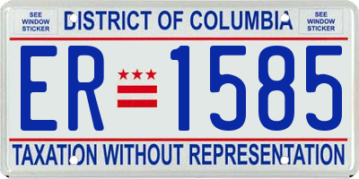 DC license plate ER1585