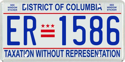 DC license plate ER1586