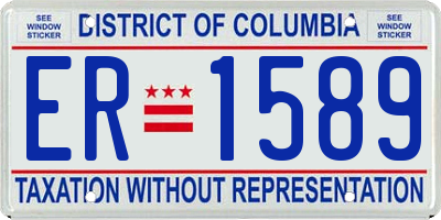 DC license plate ER1589