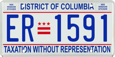 DC license plate ER1591