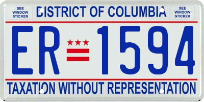 DC license plate ER1594
