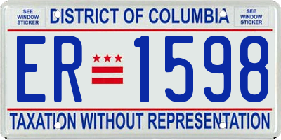 DC license plate ER1598