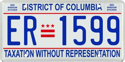 DC license plate ER1599