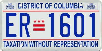DC license plate ER1601