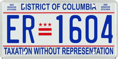 DC license plate ER1604