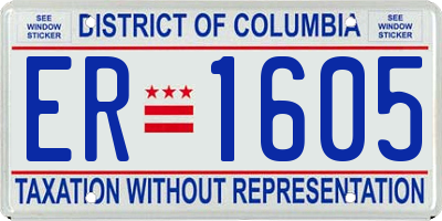 DC license plate ER1605