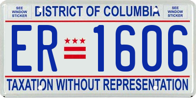 DC license plate ER1606