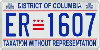 DC license plate ER1607
