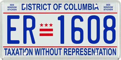 DC license plate ER1608
