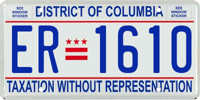 DC license plate ER1610