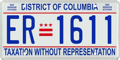 DC license plate ER1611