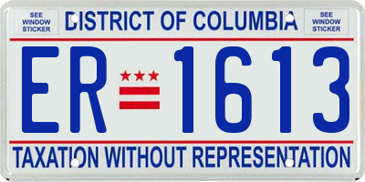 DC license plate ER1613