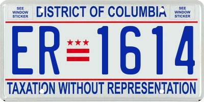 DC license plate ER1614