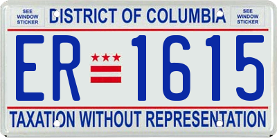 DC license plate ER1615