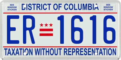DC license plate ER1616