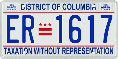 DC license plate ER1617