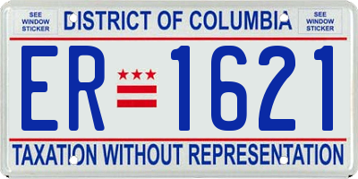 DC license plate ER1621