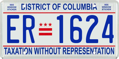 DC license plate ER1624