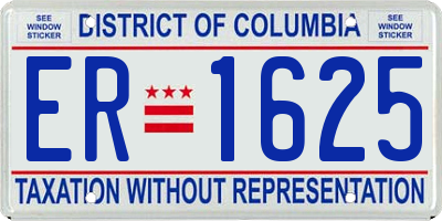 DC license plate ER1625
