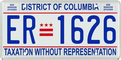DC license plate ER1626