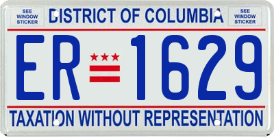 DC license plate ER1629