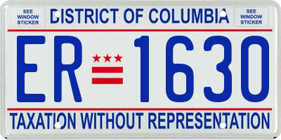 DC license plate ER1630