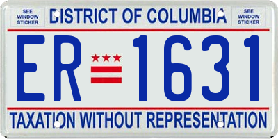 DC license plate ER1631