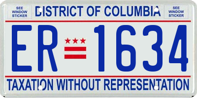 DC license plate ER1634