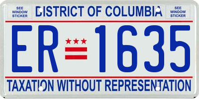 DC license plate ER1635
