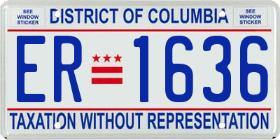 DC license plate ER1636