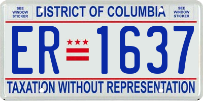 DC license plate ER1637