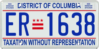 DC license plate ER1638