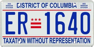DC license plate ER1640