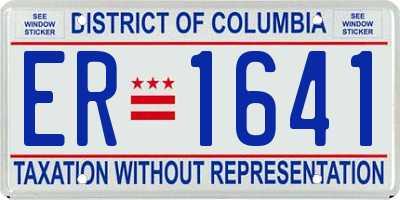 DC license plate ER1641