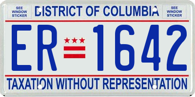 DC license plate ER1642