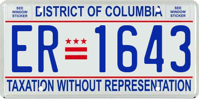 DC license plate ER1643