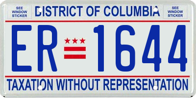 DC license plate ER1644