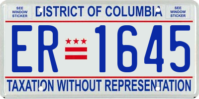 DC license plate ER1645