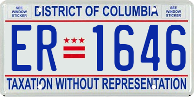 DC license plate ER1646