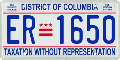 DC license plate ER1650